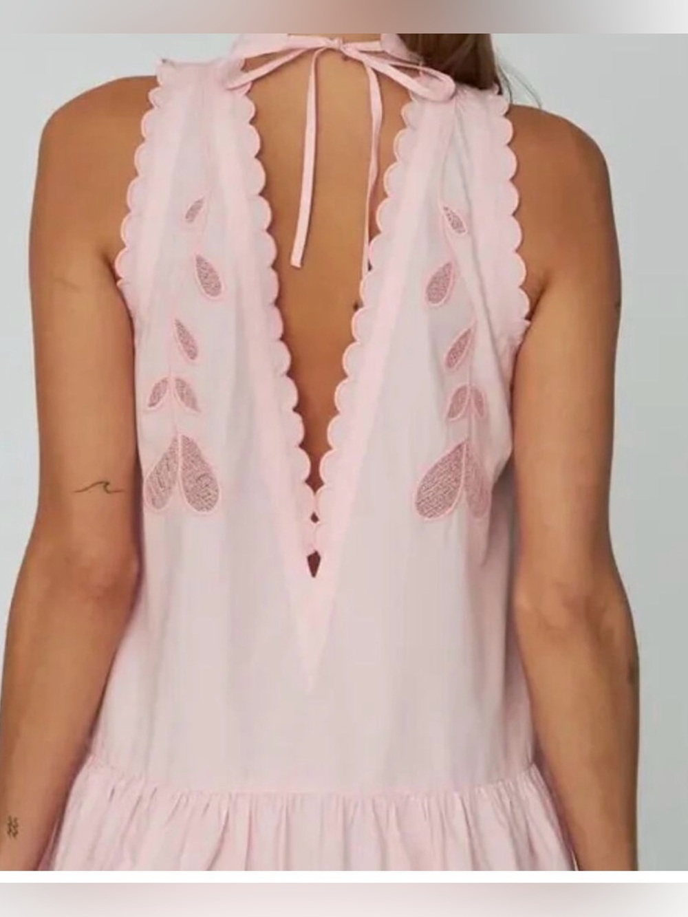 Sleeveless Embroidered Pink Maxi Dress - Picture 7 of 10